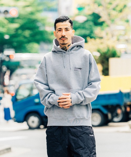 「Subciety」 プルオーバーパーカー LARGE ブラック メンズ_画像8