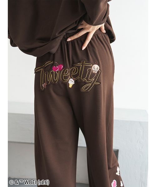 SNIDEL HOME パジャマ ルームウェア 「Tweety」スウェットロングパンツ