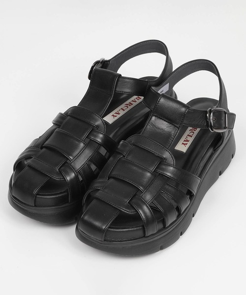 新品　24.5 BARCLAY バークレー　本革　グルカサンダル BARCLAY（バークレー） 厚底 サンダル 厚底グルカデザインサンダル