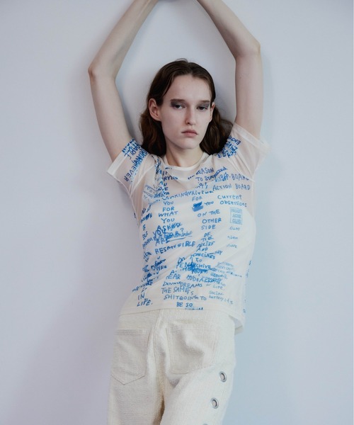 tシャツ 「2026Summer PRE-ORDER」Hand Logo Mesh T-Shirt/ハンドロゴメッシュTシャツ レディースの画像
