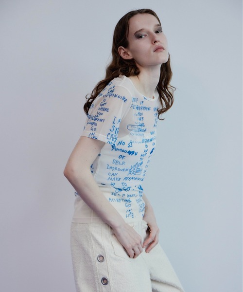 tシャツ 「2026Summer PRE-ORDER」Hand Logo Mesh T-Shirt/ハンドロゴメッシュTシャツ レディースの画像