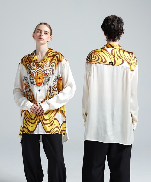 Y-3 シャツ YELLOW SATIN GRAPHIC SHIRT メンズ レディース : ZOZOTOWN