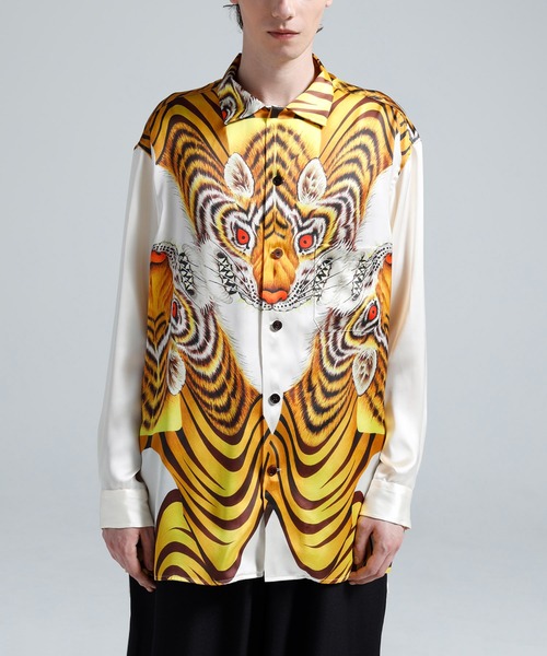 Y-3 シャツ YELLOW SATIN GRAPHIC SHIRT メンズ レディース : ZOZOTOWN