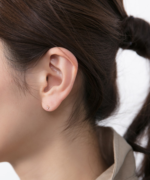 JUPITER ピアス 「K10」トライアングルダイヤモンドピアス/片耳 メンズ