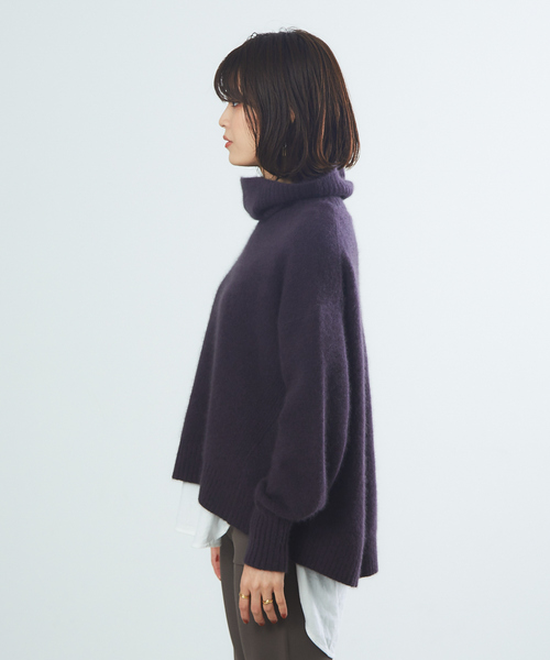 Rouge vif（ルージュ ヴィフ） ニット 獣毛混フレアタートルニット