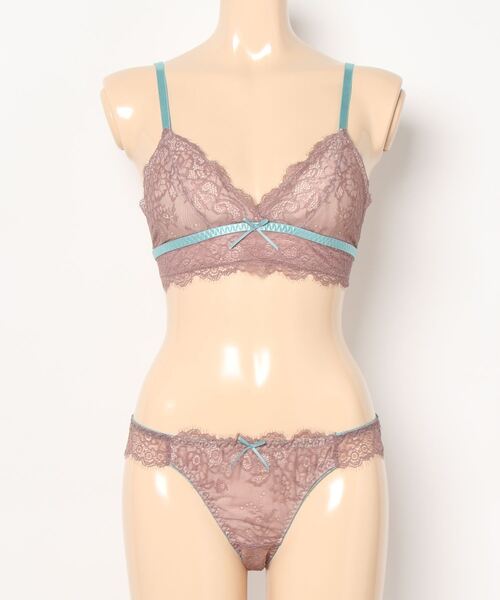 ブラジャー ショーツセット 「ノンワイヤーでリラックス」アイラッシュ