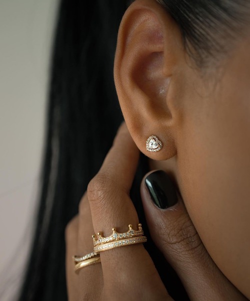関税-送料込★Sahira★パフィー ハート スタッドピアス PANDORA ピアス スパークリング エレベイテッド ハート スタッド