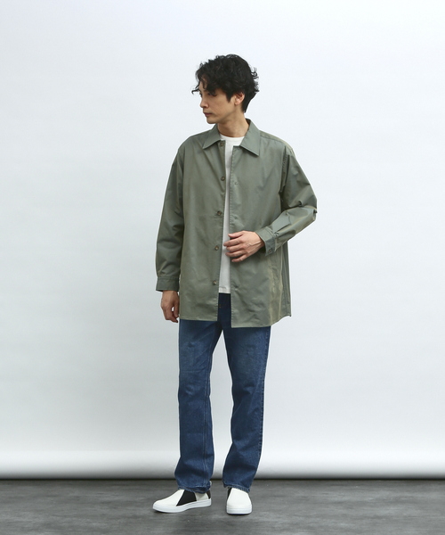 【カーキ】【玉虫シャンブレー】オーバーサイズ シャツアウター ABAHOUSE（アバハウス） シャツ タマムシ シャンブレー オーバーシャツ