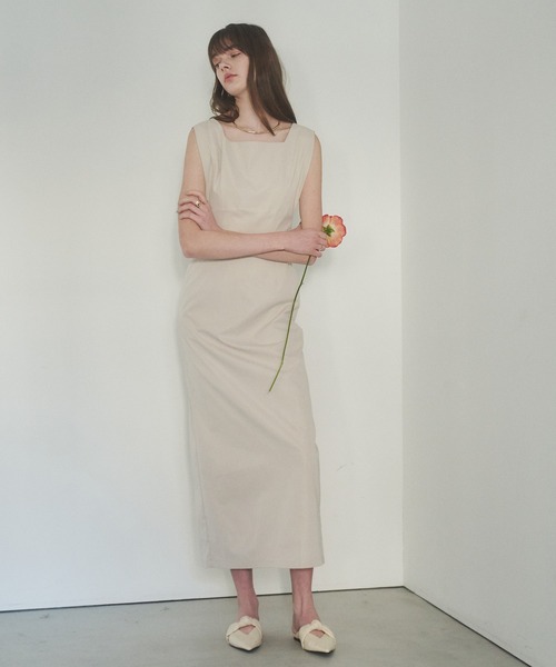 HANNE ワンピース 「RIKAコラボ」スクエアネックロングジャンスカ