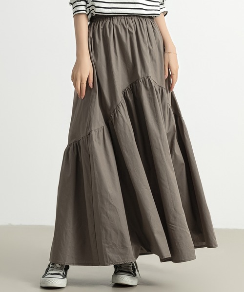 C337 【新品タグ付き】and N closet ティアードスカート DAY CLOSET スカート レディース 前後2wayで着こなせる。ロング