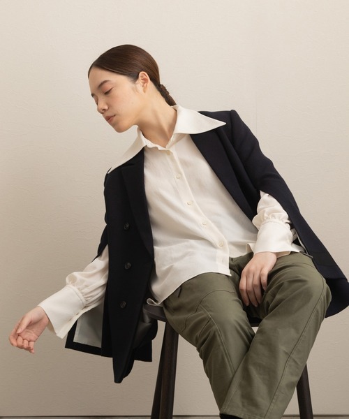 ブラウス シャツ 「Liyoca」ビッグカラーアムンゼンブラウス -手洗い可- レディース