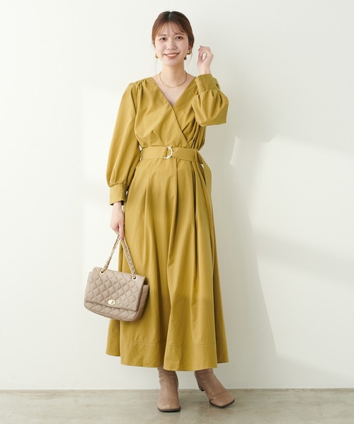 natural couture ワンピース 骨ストカシュクールワンピース : ZOZOTOWN