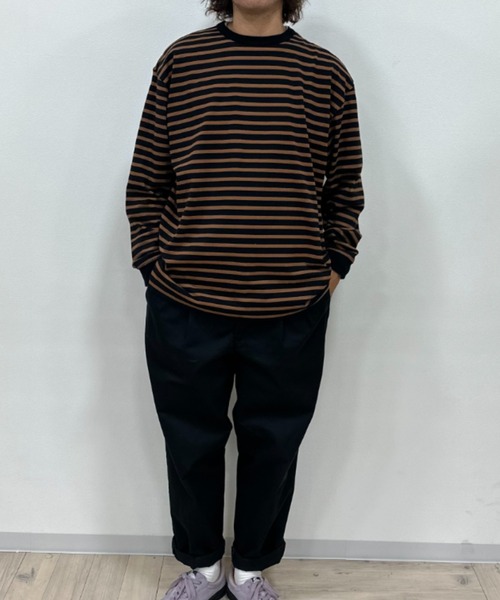 NAVY tシャツ NAVY USコットン100％ ボーダー長袖Tシャツ メンズ
