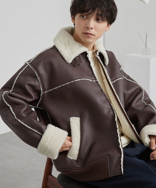 ムートンジャケット MONO-MART（モノマート） ムートンジャケット ムートンコート オーバー