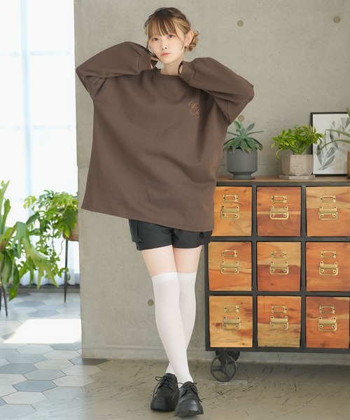 tシャツ 刺繍オーバーサイズくまスウェット レディース moulis' tシャツ 刺繍オーバーサイズくまスウェット レディース