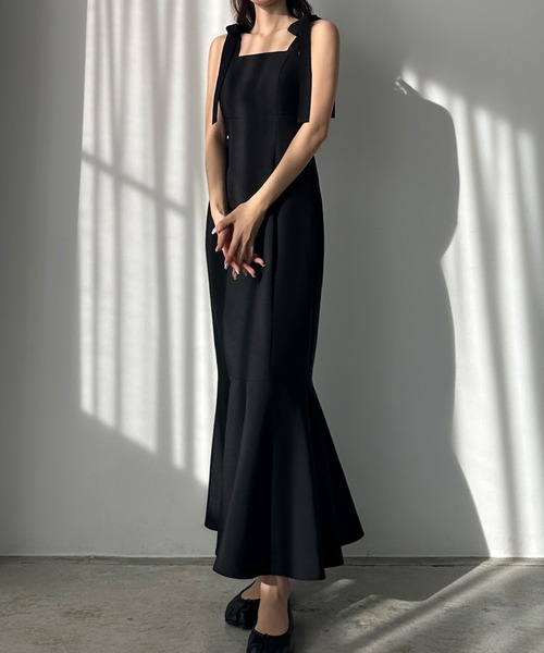 Louere（ルエレ） ワンピース ショルダーリボンマーメイドキャミ