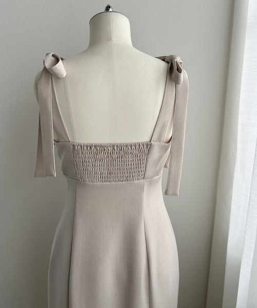 Louere ワンピース ショルダーリボンマーメイドキャミワンピース