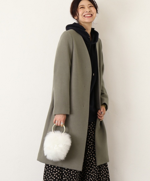 超美品！スピックアンドスパン ノーカラーコート Spick＆Span 「Spick & Span」 ノーカラーコート 36 ブラック
