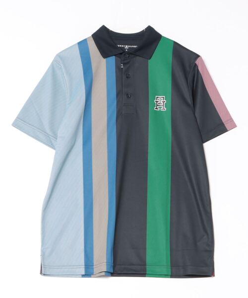 TOMMY HILFIGER GOLF ポロシャツ ビックマルチストライプ 半袖 TOMMY HILFIGER GOLF ポロシャツ ビックマルチストライプ 半袖