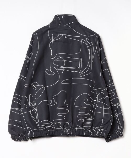 ADAMPATEK ブラック柄入りボンバージャケット L