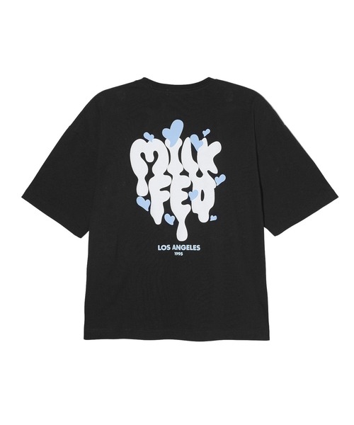 tシャツ Tシャツ ミルクフェド MILKFED MELTY HEART FOAM PRINT WIDE SS TEE レディース ブランド 白 夏 ブラック Amazon | [ミルクフェド] カジュアル MELTY HEART FOAM PRINT