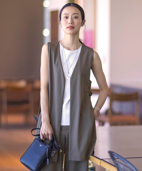 Sirin リネンライク　ベスト　ジレ Sirin ベスト ジレ リネンライクショートジレ「日本製