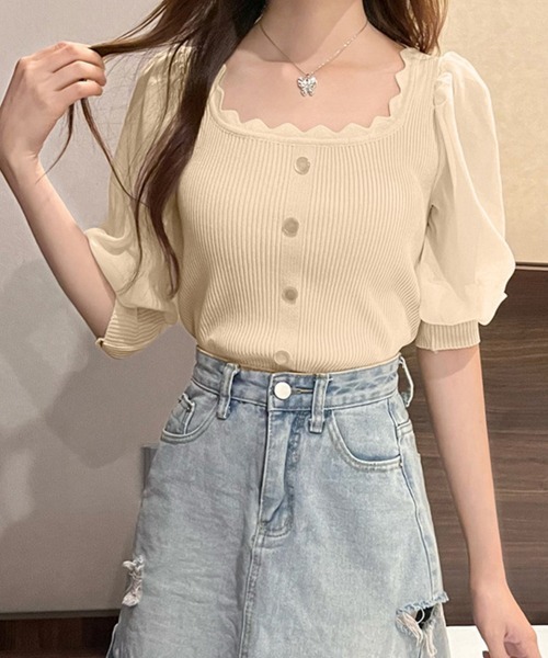 MARJOUR 異素材切り替えカットブラウス MARJOUR 異素材切り替えカットブラウス 楽天市場】【15%OFF】【C