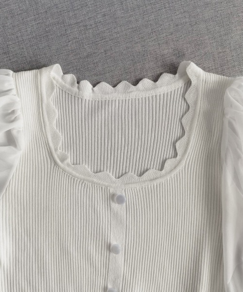 miniministore ブラウス シャツ ニットブラウス 異素材切り替え