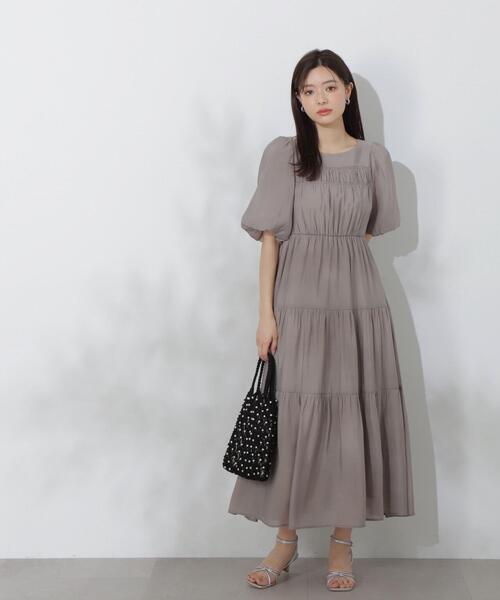 【韓国発ブランド】シャーリングスリットワンピース PROPORTION BODY DRESSING ワンピース シアーシャーリング