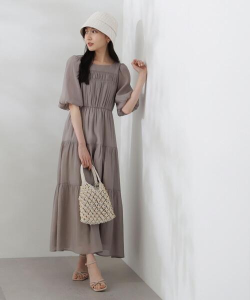 【韓国発ブランド】シャーリングスリットワンピース PROPORTION BODY DRESSING ワンピース シアーシャーリング