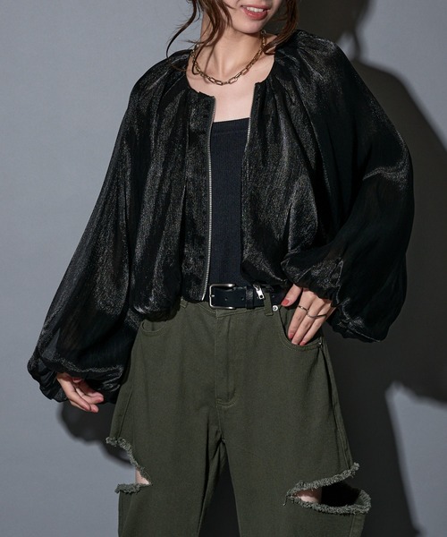 お値下可能！mal. レレレさん！シアー ブルゾン ブラック お値下可能！mal. レレレさん！シアー ブルゾン ブラック お値下可能