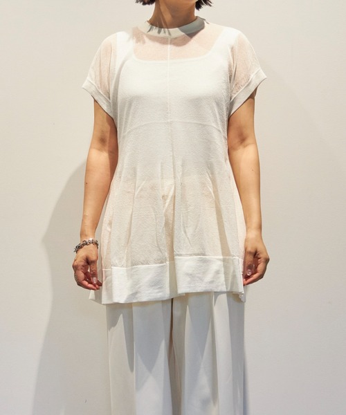 ニット セーター MANOF SHEER FLARE KNIT TOPS レディース