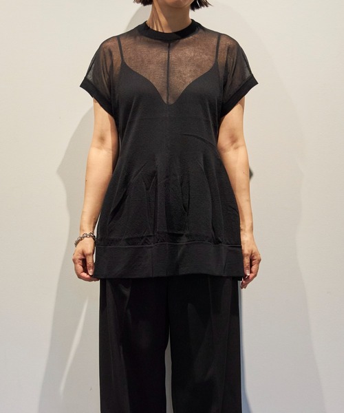 ニット セーター MANOF SHEER FLARE KNIT TOPS レディース MANOF ニット セーター SHEER FLARE KNIT TOPS レディース