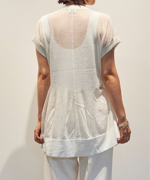 ニット セーター MANOF SHEER FLARE KNIT TOPS レディース MANOF ニット セーター SHEER FLARE KNIT TOPS レディース