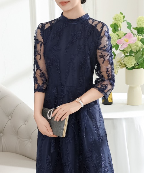 Lace Ladies（レースレディース） ドレス 総レース プチハイネック