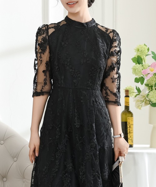 Lace Ladies（レースレディース） ドレス 総レース プチハイネック