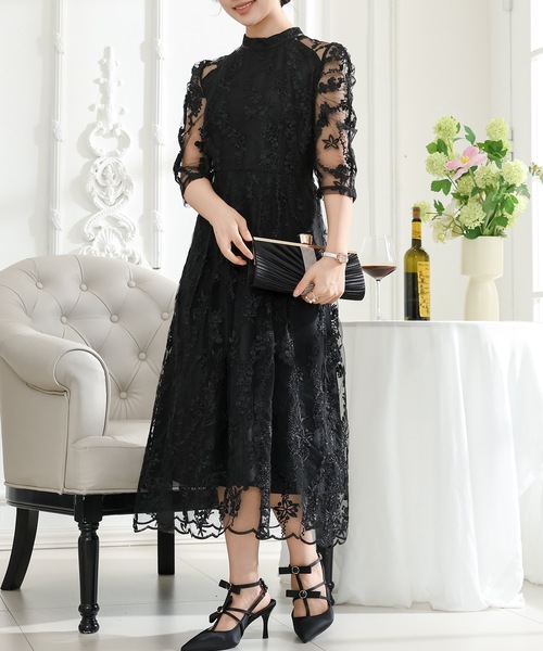 Lace Ladies（レースレディース） ドレス 総レース プチハイネック