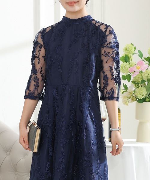 Lace Ladies（レースレディース） ドレス 総レース プチハイネック