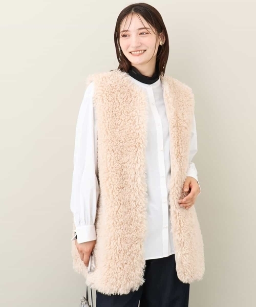 ベスト ジレ 24AW/カーリーボアベスト レディース