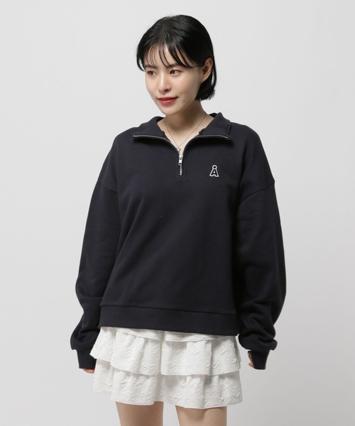 ALAND トレーナー スウェット 「UNISEX」ALAND／Aロゴ ハーフZIP