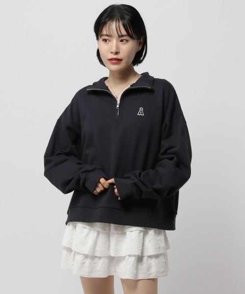 トレーナー スウェット 「UNISEX」ALAND／circlehalfジップ（ウラケ） 2973761 レディース ALAND トレーナー スウェット 「UNISEX」ALAND／circlehalf