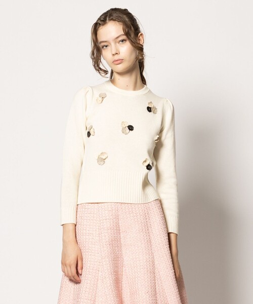 ニット セーター FLOWER BONBON ニットプルオーバー レディース