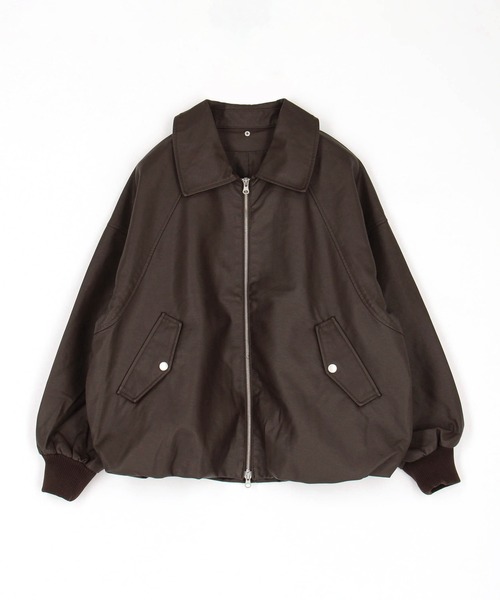 ブルゾン アウター フライトジャケット風ボア衿ブルゾン レディース