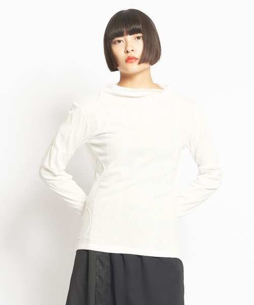 【タグ付新品未使用品】チャコット　ドローストリングハイネックTシャツ カットシャーリングハイネック5分袖Tシャツ M 【メール便対応可