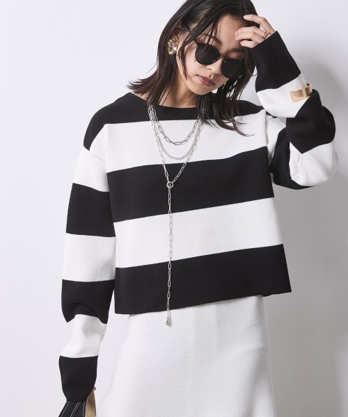 ニット セーター ミラノリブボートネックニットプルオーバー 「大きいサイズ有」シックスタイル レディース CHIC STYLE ニット セーター ミラノリブボートネックニットプル