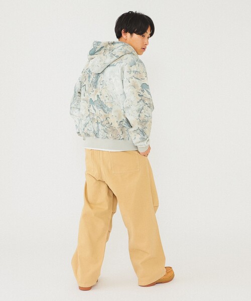 BEAMS トレーナー スウェット フェードカモ ジップアップ
