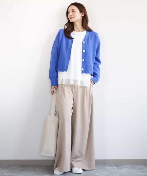 MK MICHEL  / エムケーミッシェルクラン チュール切替えデザインカットソー/洗える MK MICHEL KLEIN tシャツ チュール切替えデザインカットソー