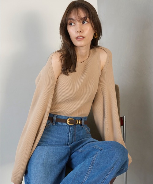 トップス omiya Mila Owen タンクトップ ノースリーブ ニットアメスリタンク