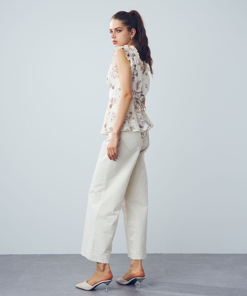 ブラウス シャツ ラメストライプブーケブラウス レディース me&me couture ブラウス シャツ ラメストライプブーケブラウス