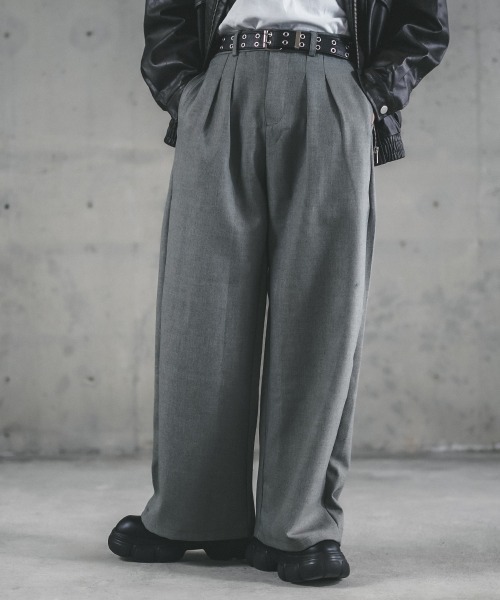 J.S.stead/Stead 2タック スラックス 美品 SINSS スラックス Two tuck wide straight slacks / 2タック